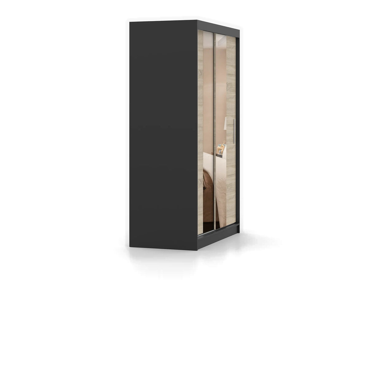 NEOMI 01 Schwebetürenschrank 120 cm mit Spiegel – Detailansicht