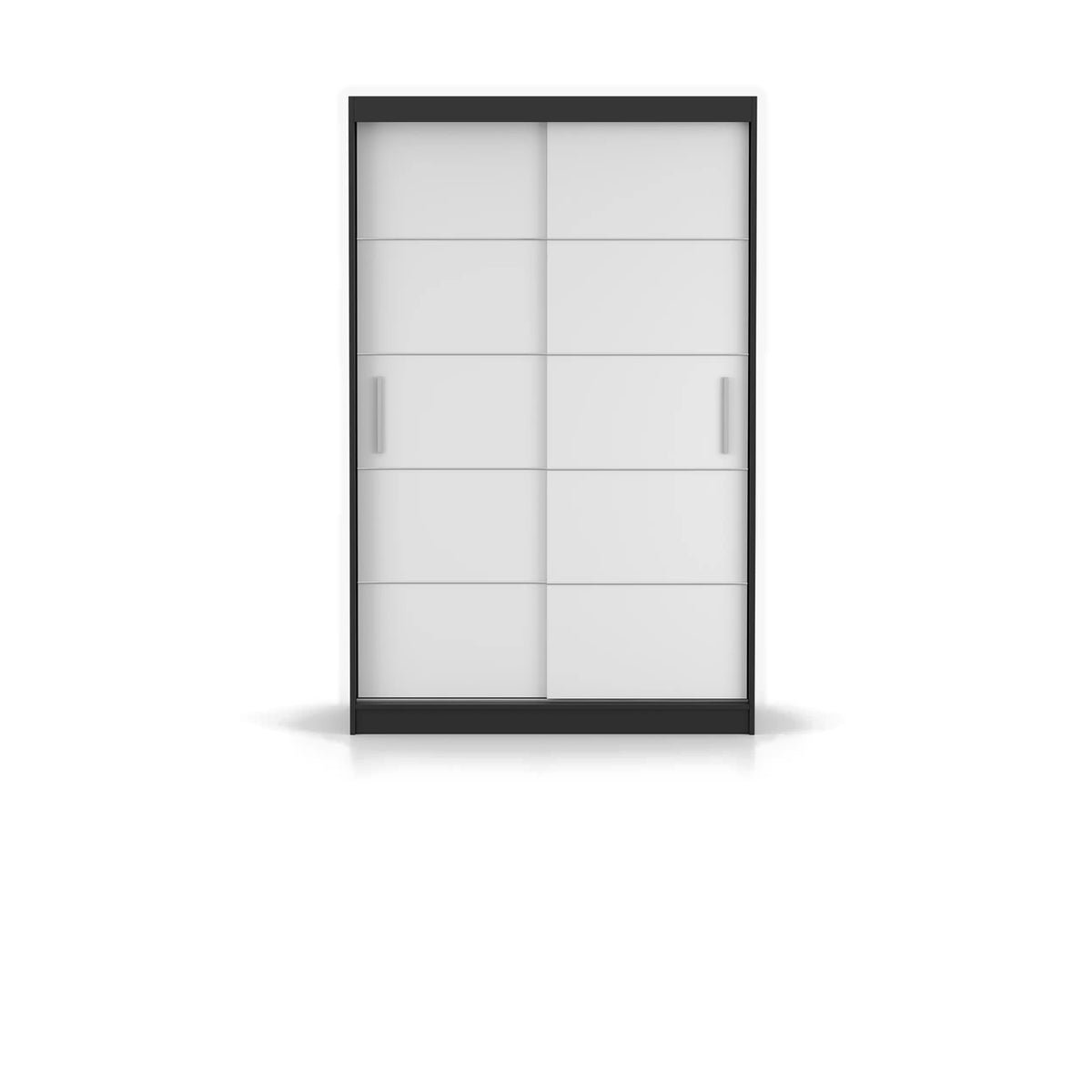 NEOMI 06 Schwebetürenschrank 120 cm ohne Spiegel – Schwarz - Weiß
