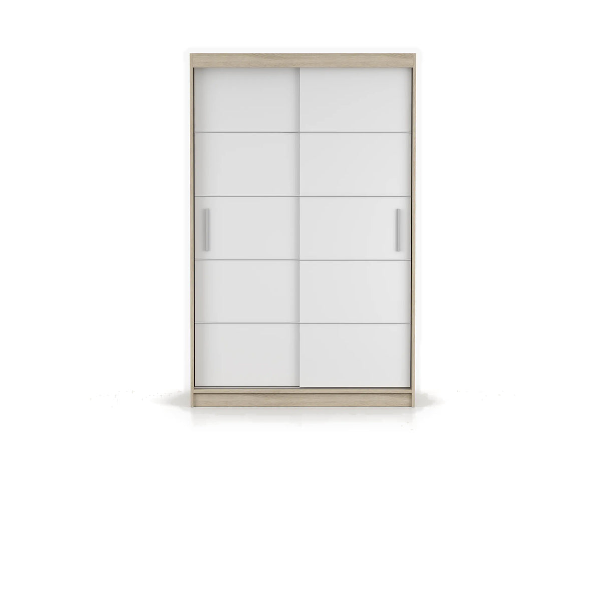 NEOMI 06 Schwebetürenschrank 120 cm ohne Spiegel – Sonoma - Weiß