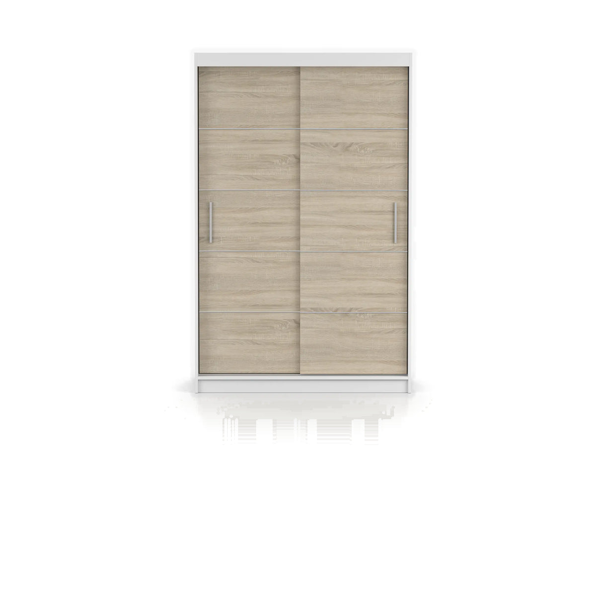 NEOMI 06 Schwebetürenschrank 120 cm ohne Spiegel – Weiß - Sonoma