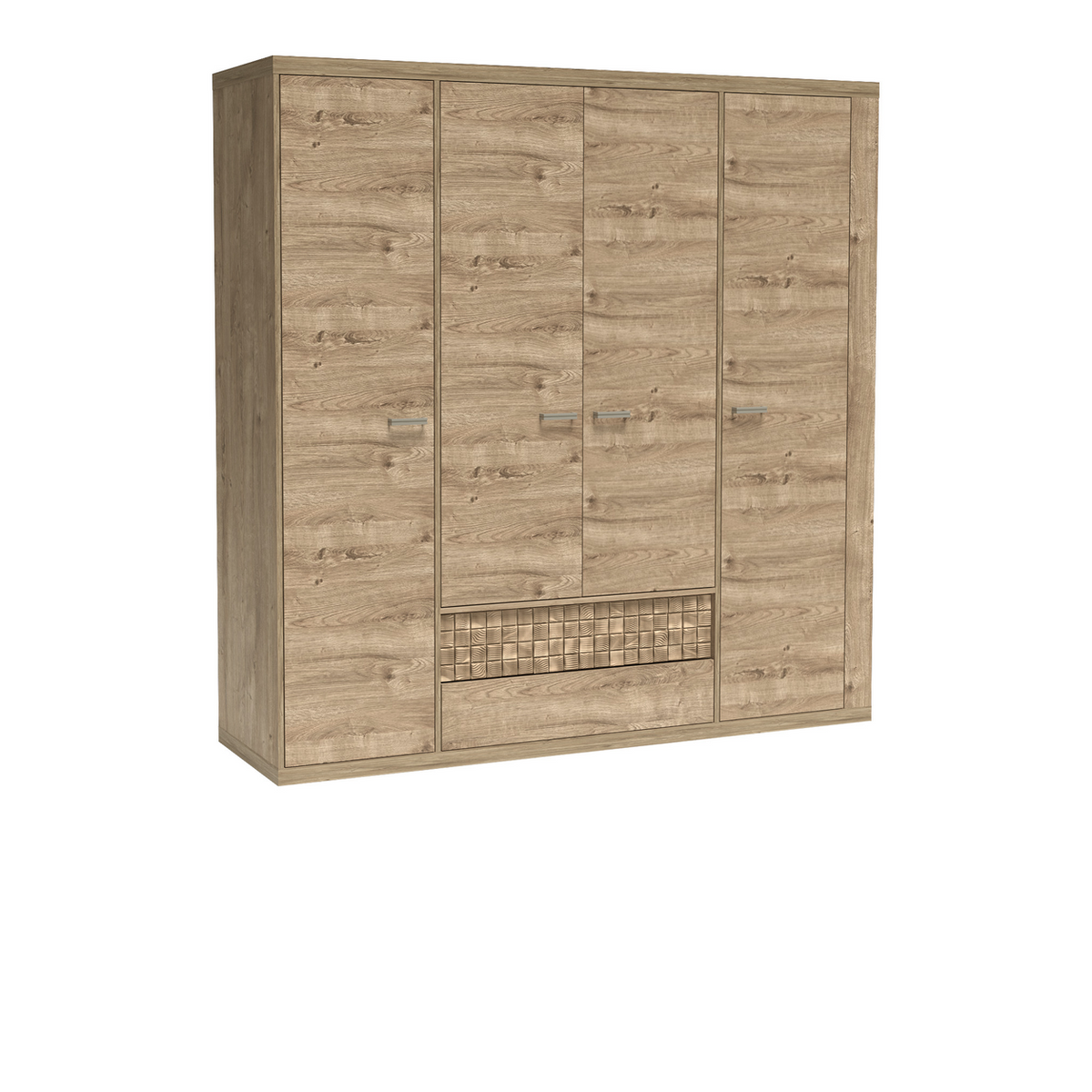 NORUVEO Kleiderschrank 195,5 cm – Ribbeck-Dekor – Vorderansicht