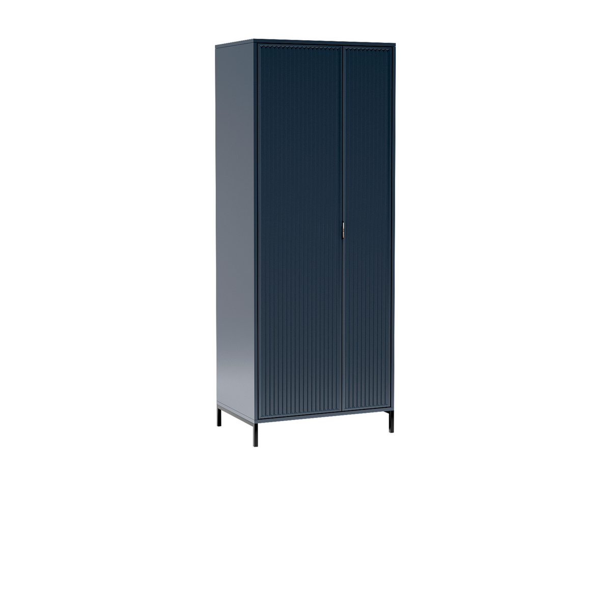 ORMEVI Kleiderschrank 80 cm – Indigo-Dekor – Vorderansicht