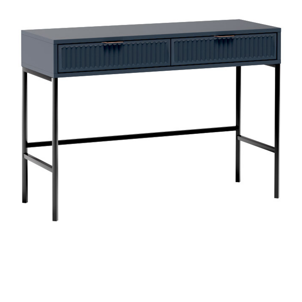 ORMEVI Schminktisch 110 cm – Indigo-Dekor – Vorderansicht
