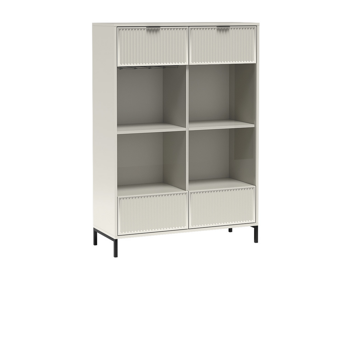 ORMEVI Vitrinen-Highboard 104,8 cm – Kaschmir-Dekor – Vorderansicht