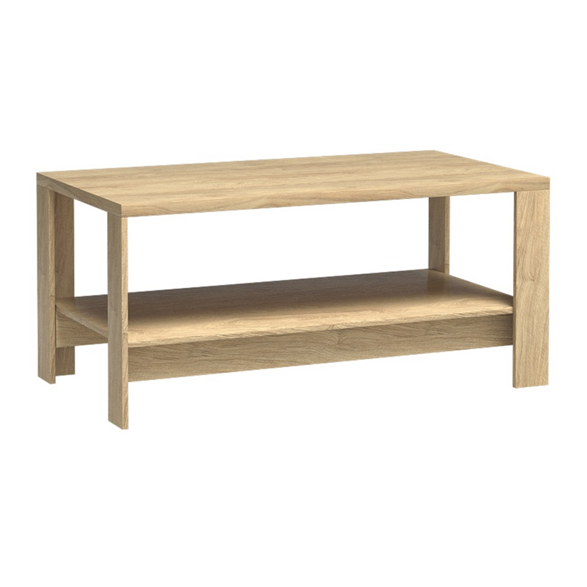 PELUNEO Couchtisch 120 cm – Hikora-Dekor – Vorderansicht