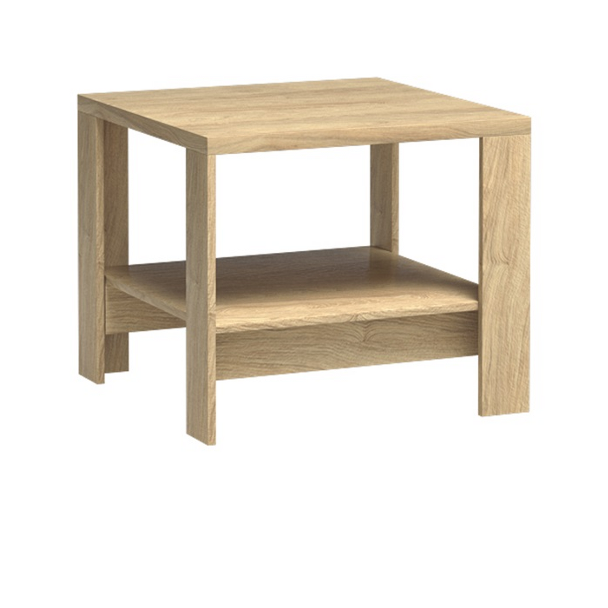 PELUNEO Couchtisch 65 cm – Hikora-Dekor – Vorderansicht