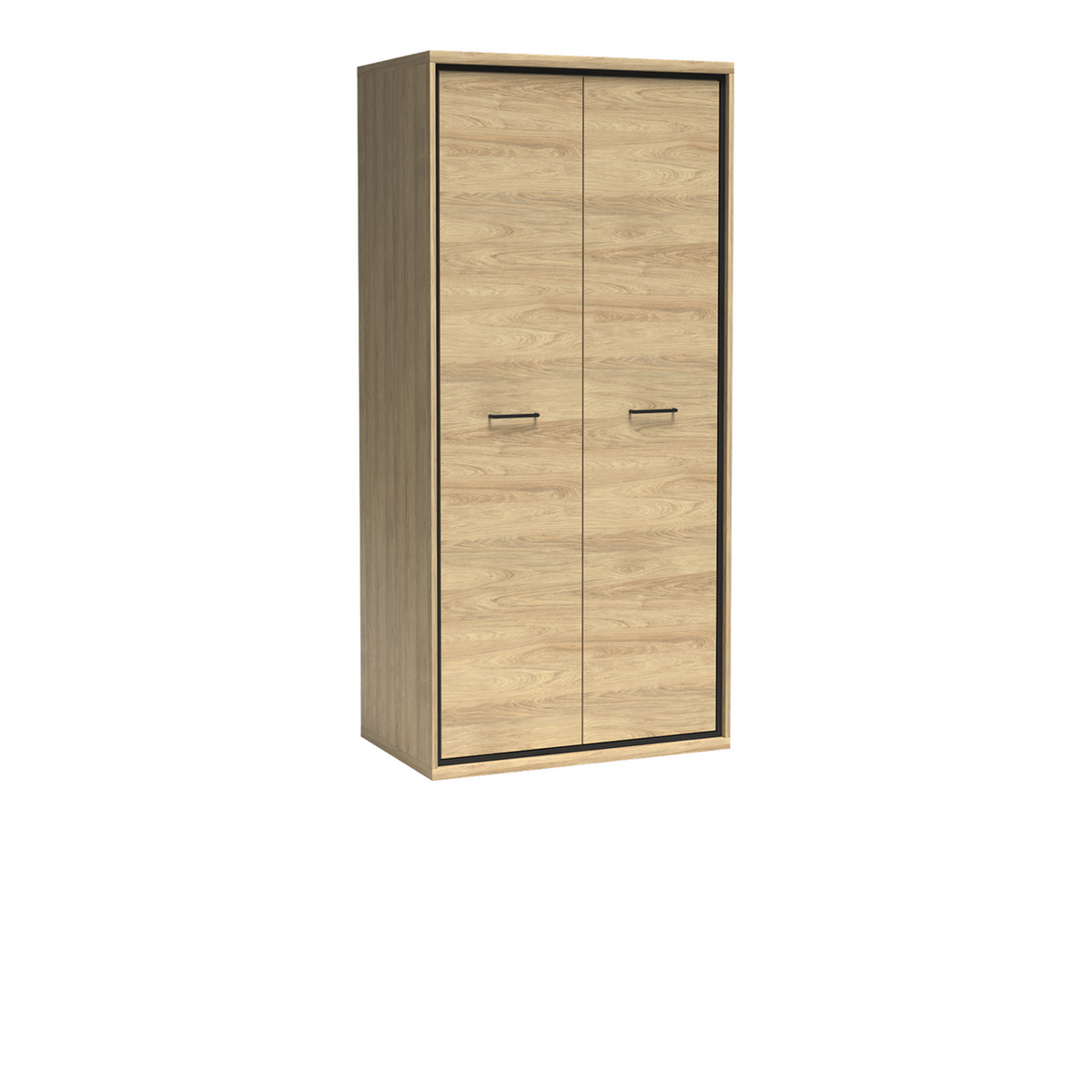 PELUNEO Kleiderschrank 92,2 cm – Hikora-Dekor – Vorderansicht