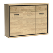 PELUNEO Kommode 135 cm – Hikora-Dekor – Vorderansicht