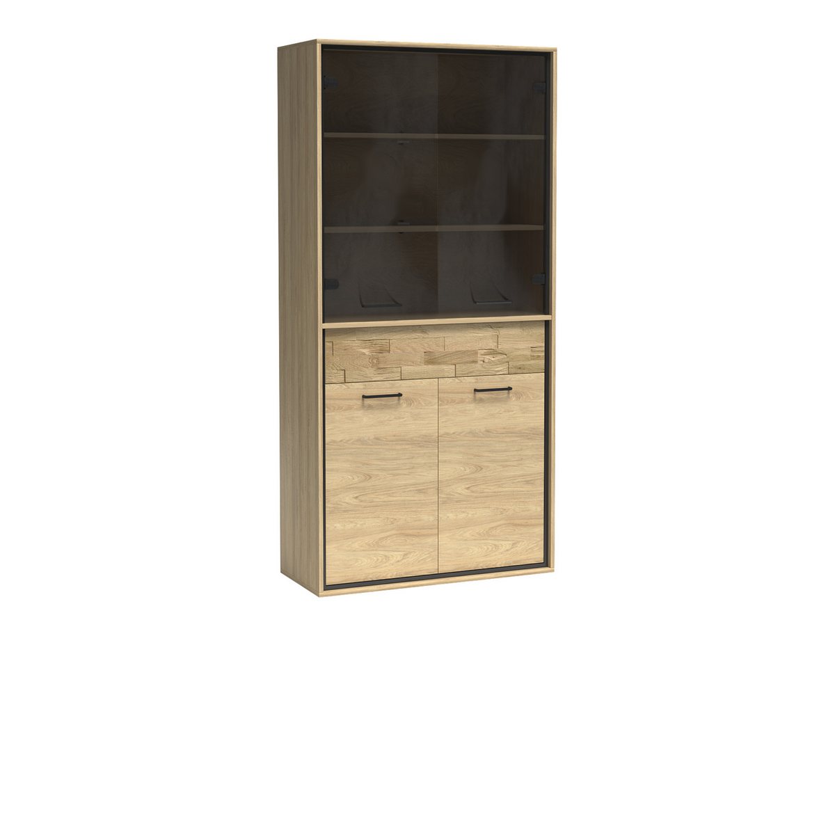 PELUNEO Vitrine 92,2 cm – Hikora-Dekor – Vorderansicht