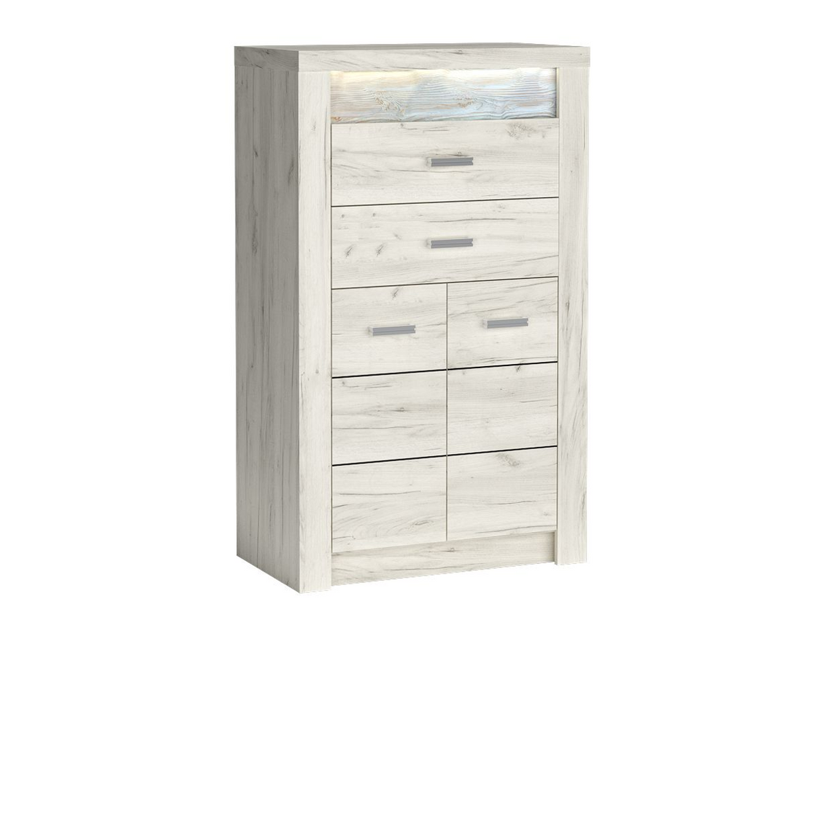 RAVNIA Highboard 76 cm – Kraft Weiß-Dekor – Vorderansicht