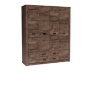 RAVNIA Kleiderschrank 178 cm – Esche Dunkel-Dekor – Vorderansicht
