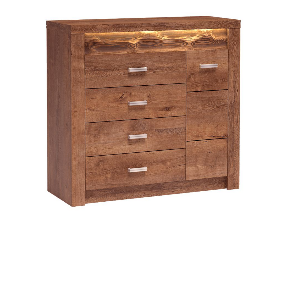RAVNIA Kommode 108,5 cm – Esche Hell-Dekor – Vorderansicht
