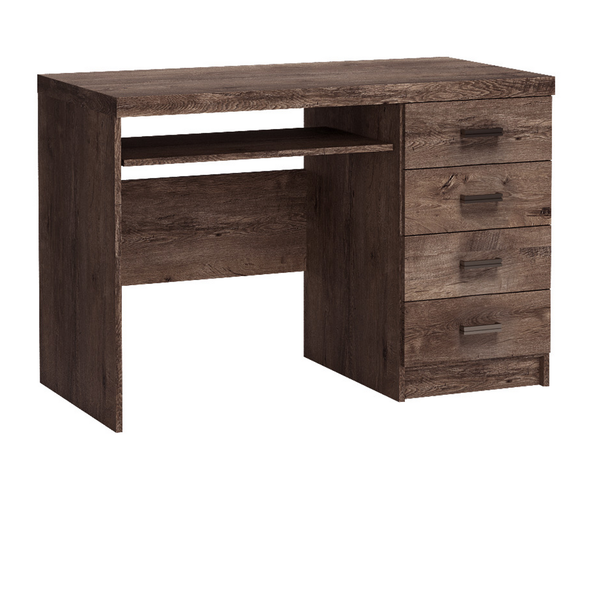 RAVNIA Schreibtisch 120 cm – Esche Dunkel-Dekor – Vorderansicht