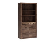 RAVNIA Standregal 96 cm – Esche Dunkel-Dekor – Vorderansicht