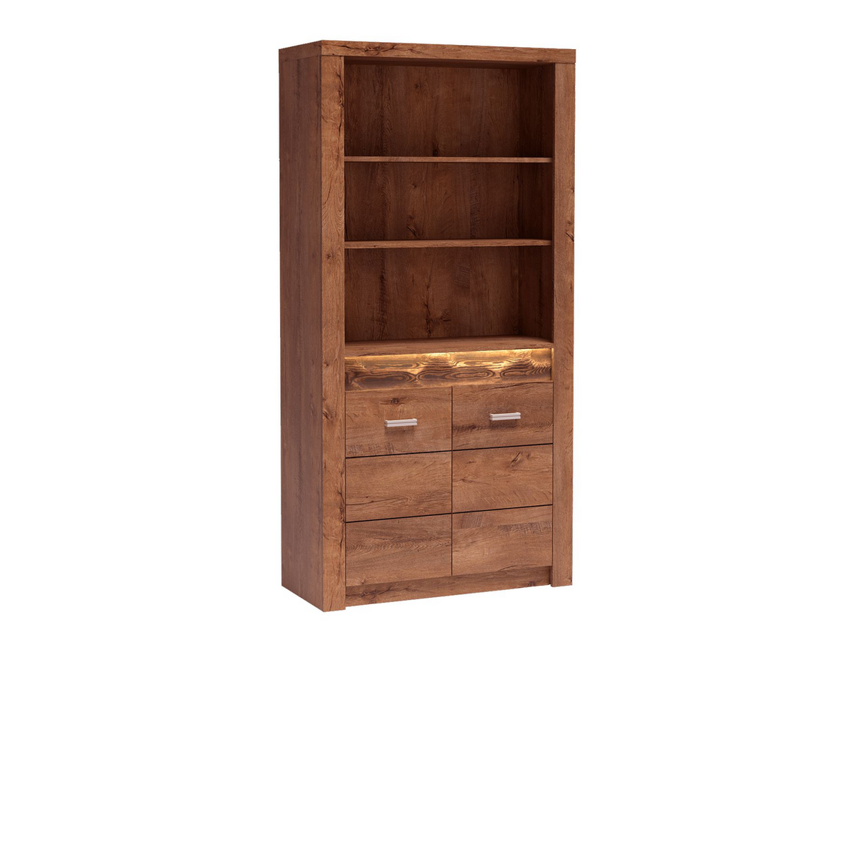 RAVNIA Standregal 96 cm – Esche Hell-Dekor – Vorderansicht