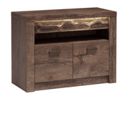 RAVNIA TV-Highboard 96 cm – Esche Dunkel-Dekor – Vorderansicht