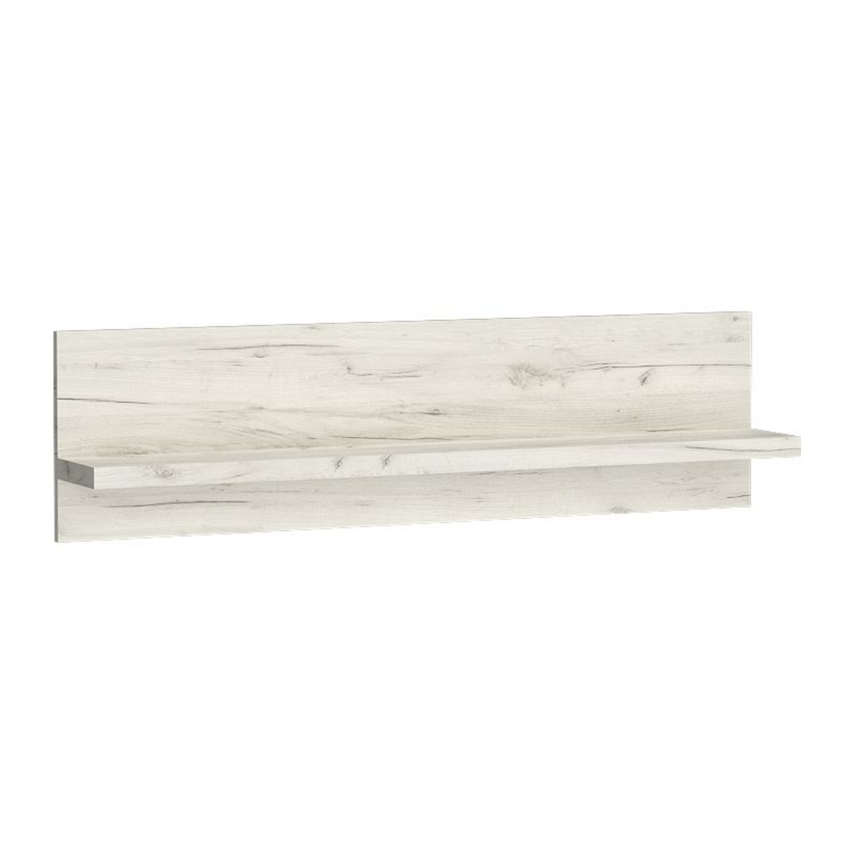 RAVNIA Wandregal 120 cm – Kraft Weiß-Dekor – Vorderansicht