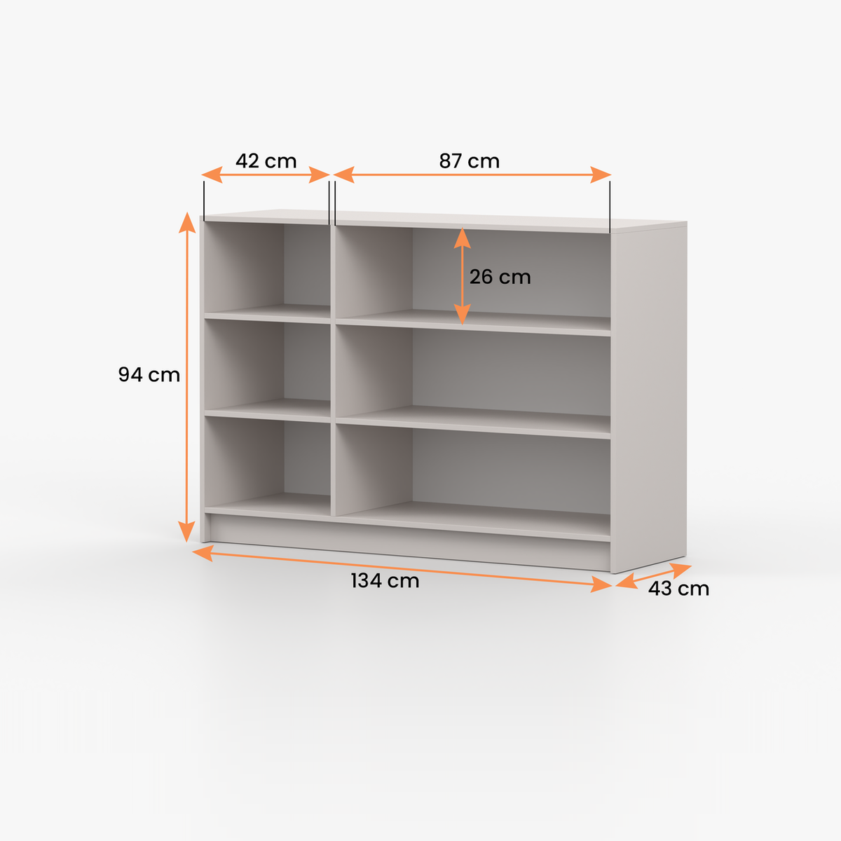 ROSA Kommode 3D 134 cm mit goldfarbenen Griffen – Vermassung – gemeinsame Maße aller Ausführungen