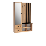 SAVNIA Garderobe 128,5 cm – Artisan-Eiche-Dekor – Vorderansicht