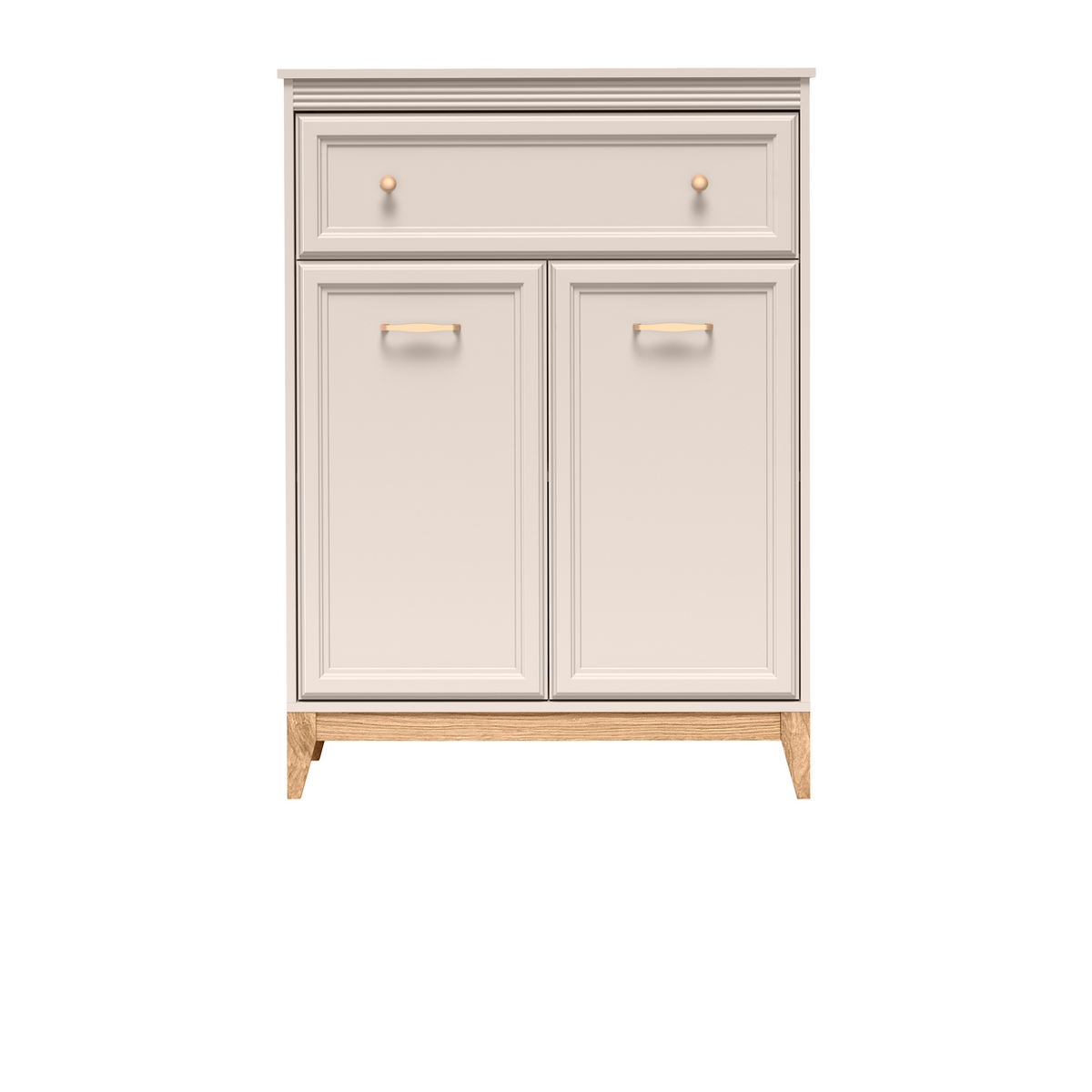 SELUNEO Highboard 92 cm – Kaschmir / Natureiche-Dekor – Vorderansicht