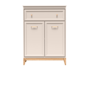 SELUNEO Highboard 92 cm – Kaschmir / Natureiche-Dekor – Vorderansicht