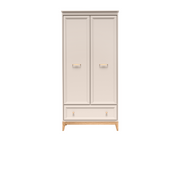 SELUNEO Kleiderschrank 92 cm – Kaschmir / Natureiche-Dekor – Vorderansicht