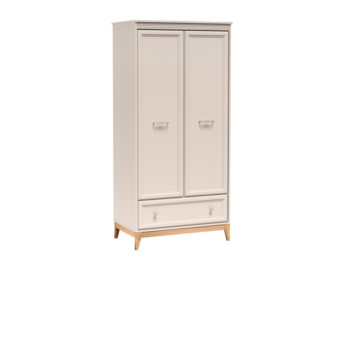 SELUNEO Kleiderschrank 92 cm – Kaschmir / Natureiche-Dekor – Weitere Ansicht