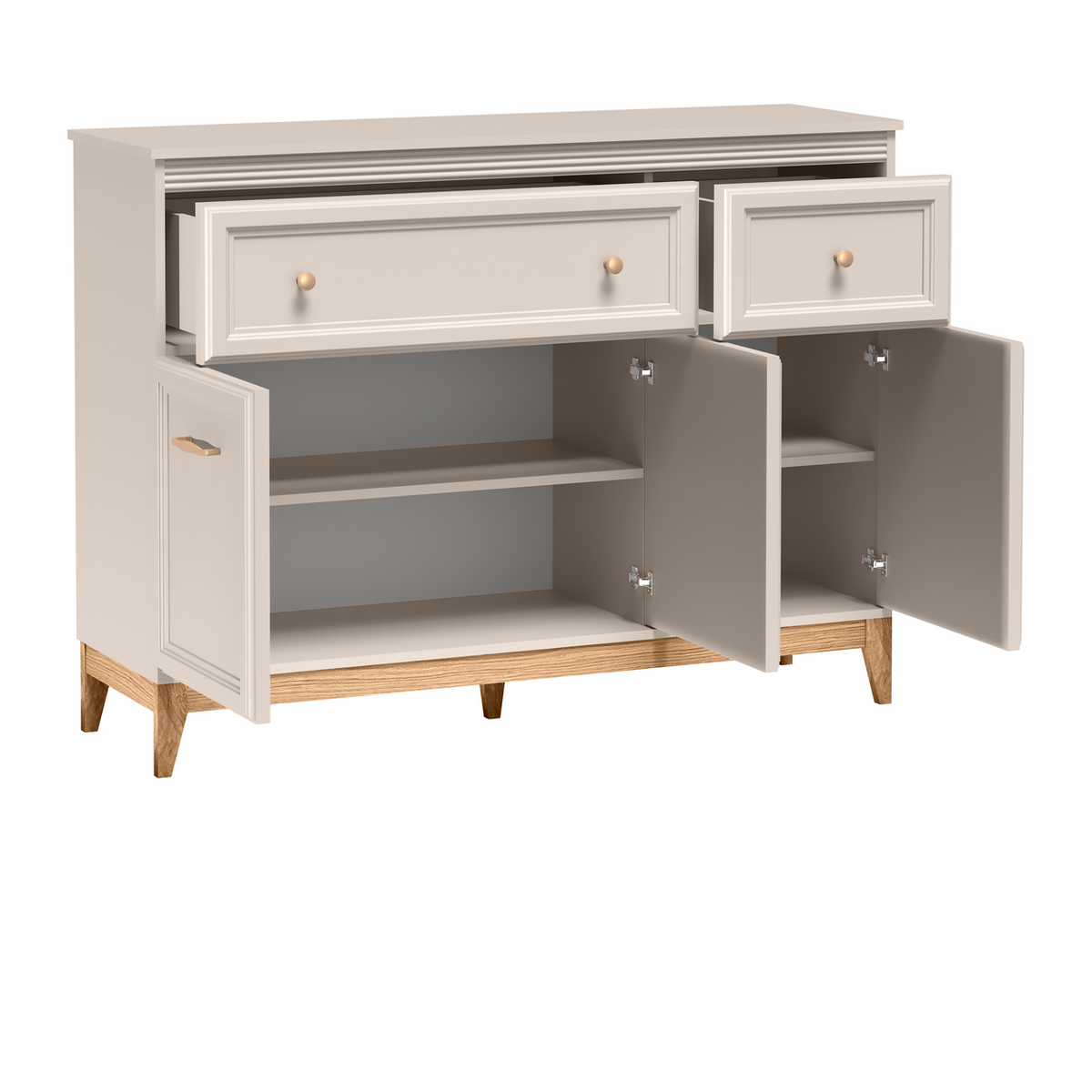 SELUNEO Kommode 135,5 cm – Kaschmir / Natureiche-Dekor – Weitere Ansicht
