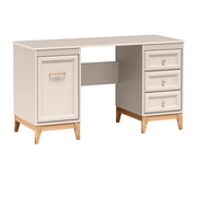SELUNEO Schreibtisch 138 cm – Kaschmir / Natureiche-Dekor – Vorderansicht