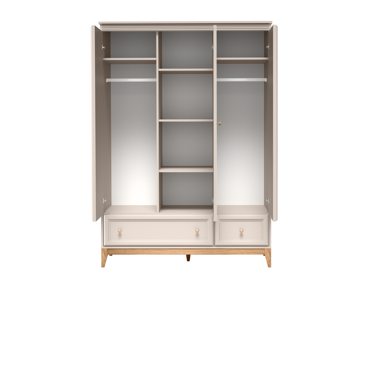 SELUNEO Spiegelschrank 135,5 cm – Kaschmir / Natureiche-Dekor – Weitere Ansicht