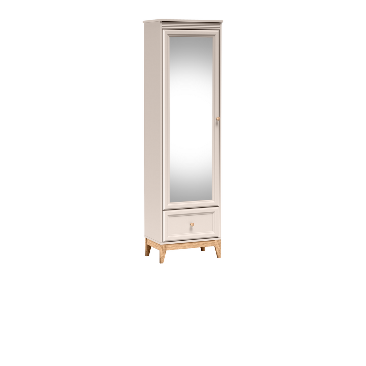 SELUNEO Spiegelschrank 55 cm – Kaschmir / Natureiche-Dekor – Vorderansicht