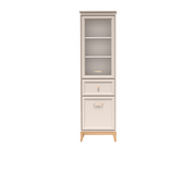 SELUNEO Vitrine 55 cm – Kaschmir / Natureiche-Dekor – Vorderansicht
