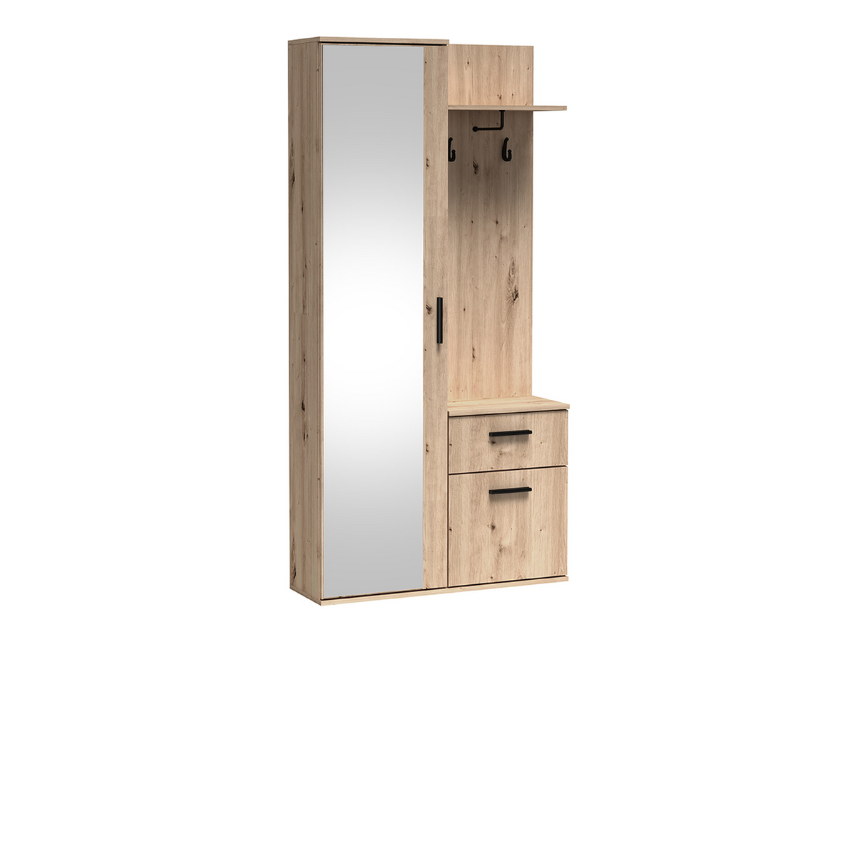 SERUVEO Garderobe 97 cm – Artisan-Eiche-Dekor – Weitere Ansicht