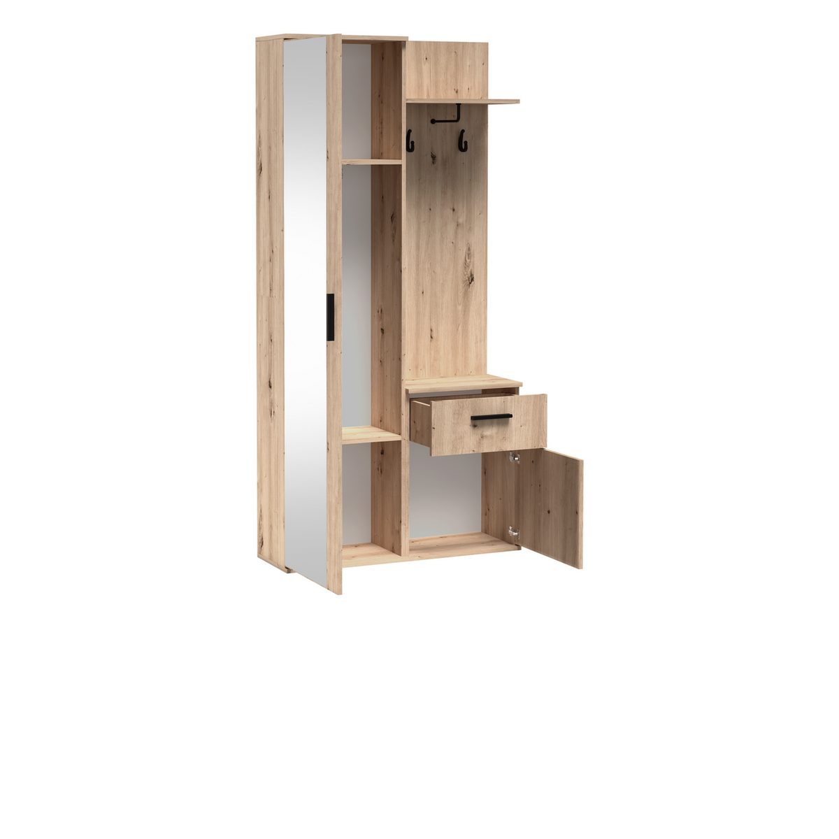 SERUVEO Garderobe 97 cm – Artisan-Eiche-Dekor – Weitere Ansicht