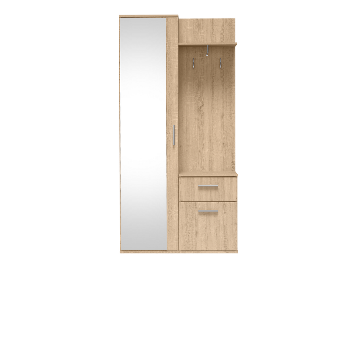 SERUVEO Garderobe 97 cm – Sonoma-Eiche-Dekor – Vorderansicht