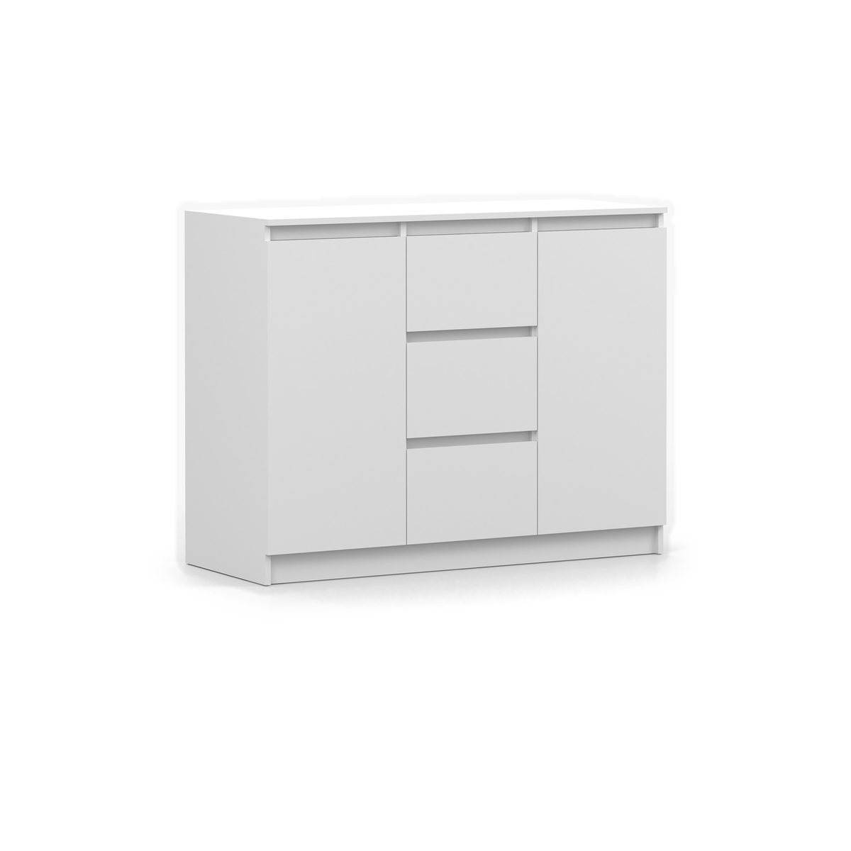SOLO Kommode 2D3S 120 cm – Weiß – Schrägansicht
