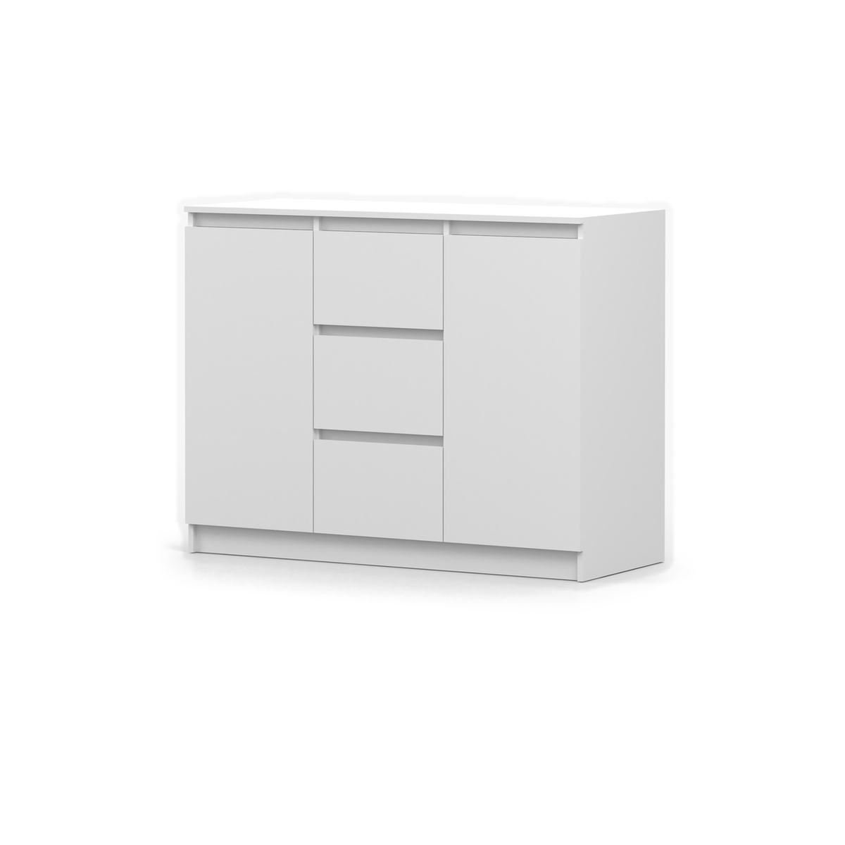 SOLO Kommode 2D3S 120 cm – Weiß – Gegenansicht
