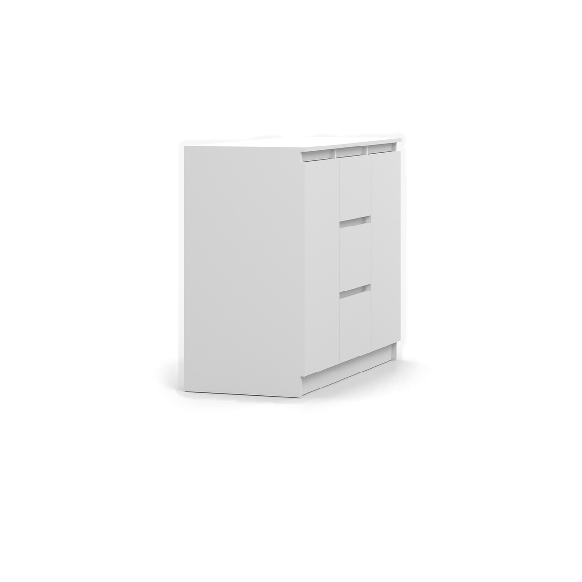 SOLO Kommode 2D3S 120 cm – Weiß – Seitenansicht