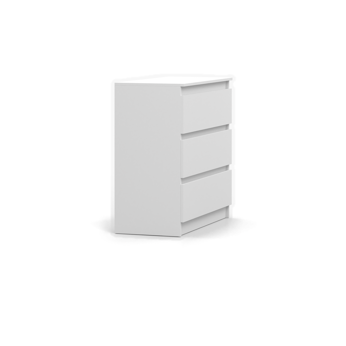 SOLO Kommode 3S 90 cm – Weiß – Seitenansicht