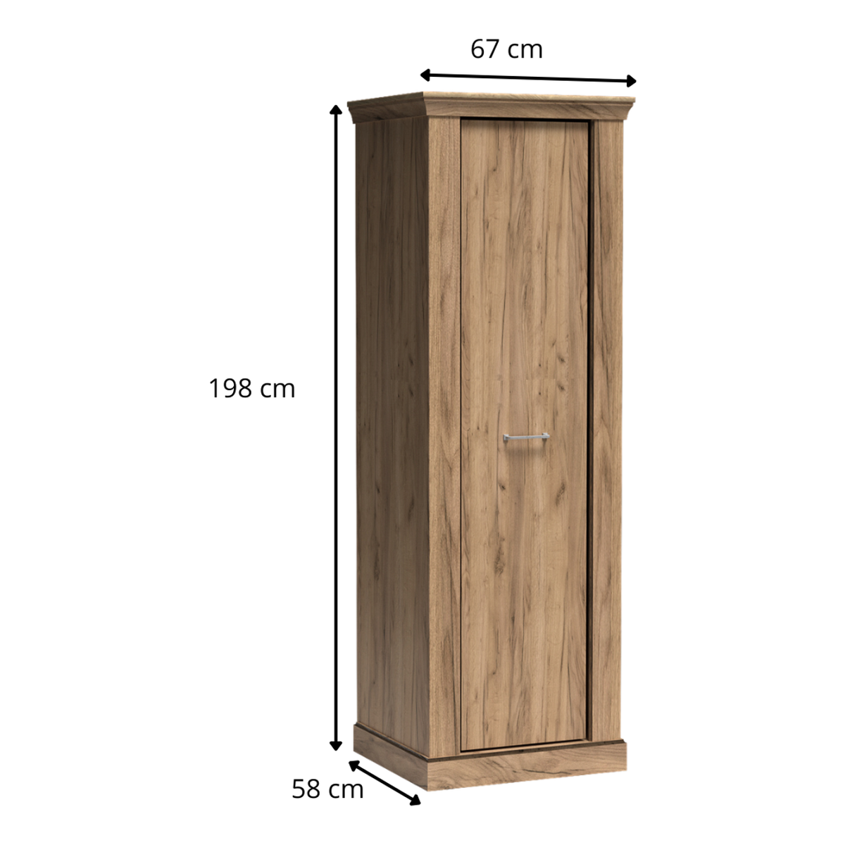TAVNIA Kleiderschrank 67 cm – Maße (Breite, Tiefe und Höhe)