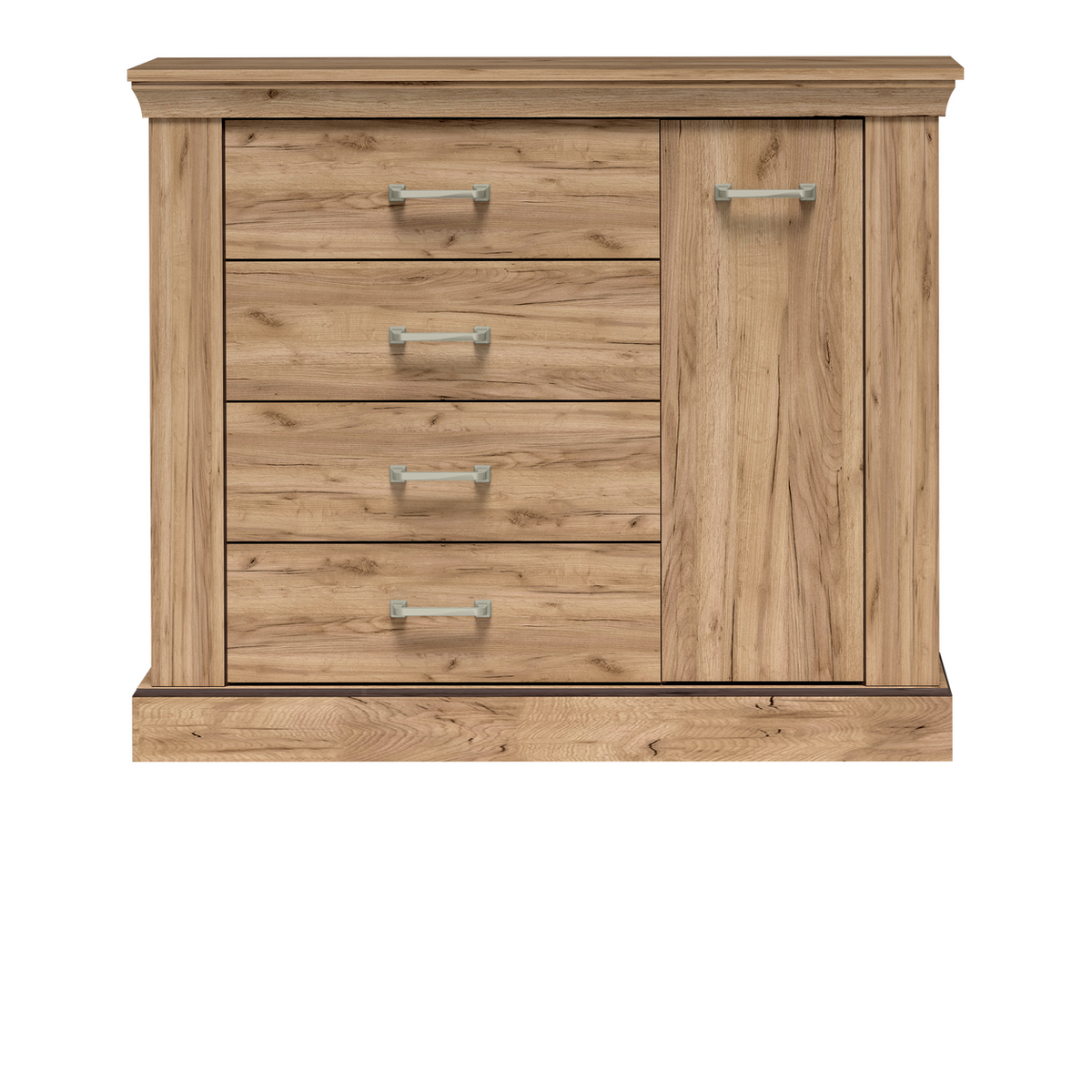 TAVNIA Kommode 114 cm in Kraft-Gold-Dekor – Vorderansicht