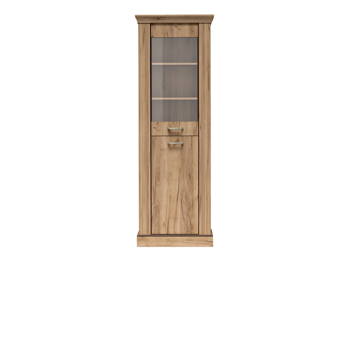 TAVNIA Vitrine 67 cm in Kraft-Gold-Dekor – Vorderansicht