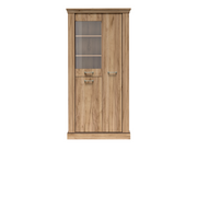 TAVNIA Vitrine 97 cm in Kraft-Gold-Dekor – Vorderansicht