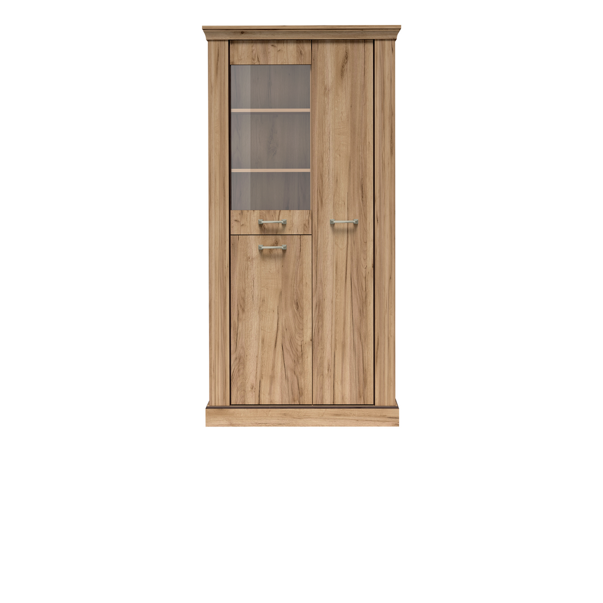 TAVNIA Vitrine 97 cm in Kraft-Gold-Dekor – Vorderansicht