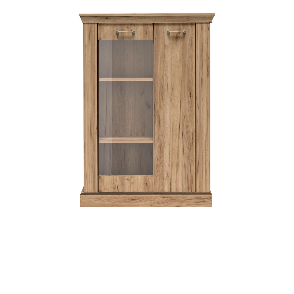 TAVNIA Vitrinen-Highboard 97 cm in Kraft-Gold-Dekor – Vorderansicht