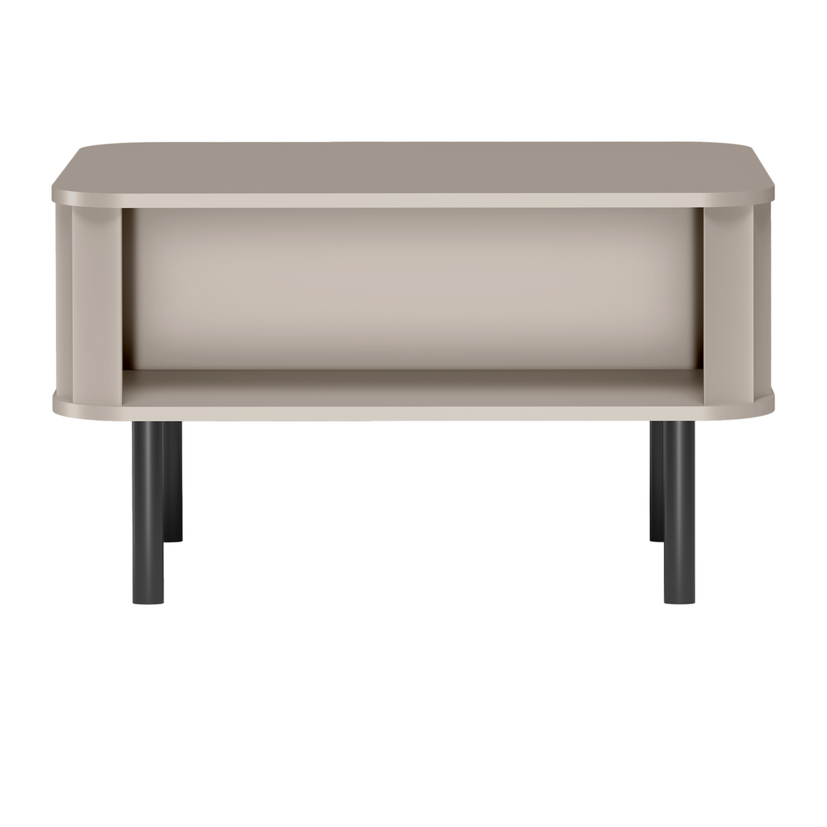 TELUNEO Couchtisch 92 cm – Lehmgrau-Dekor – Vorderansicht