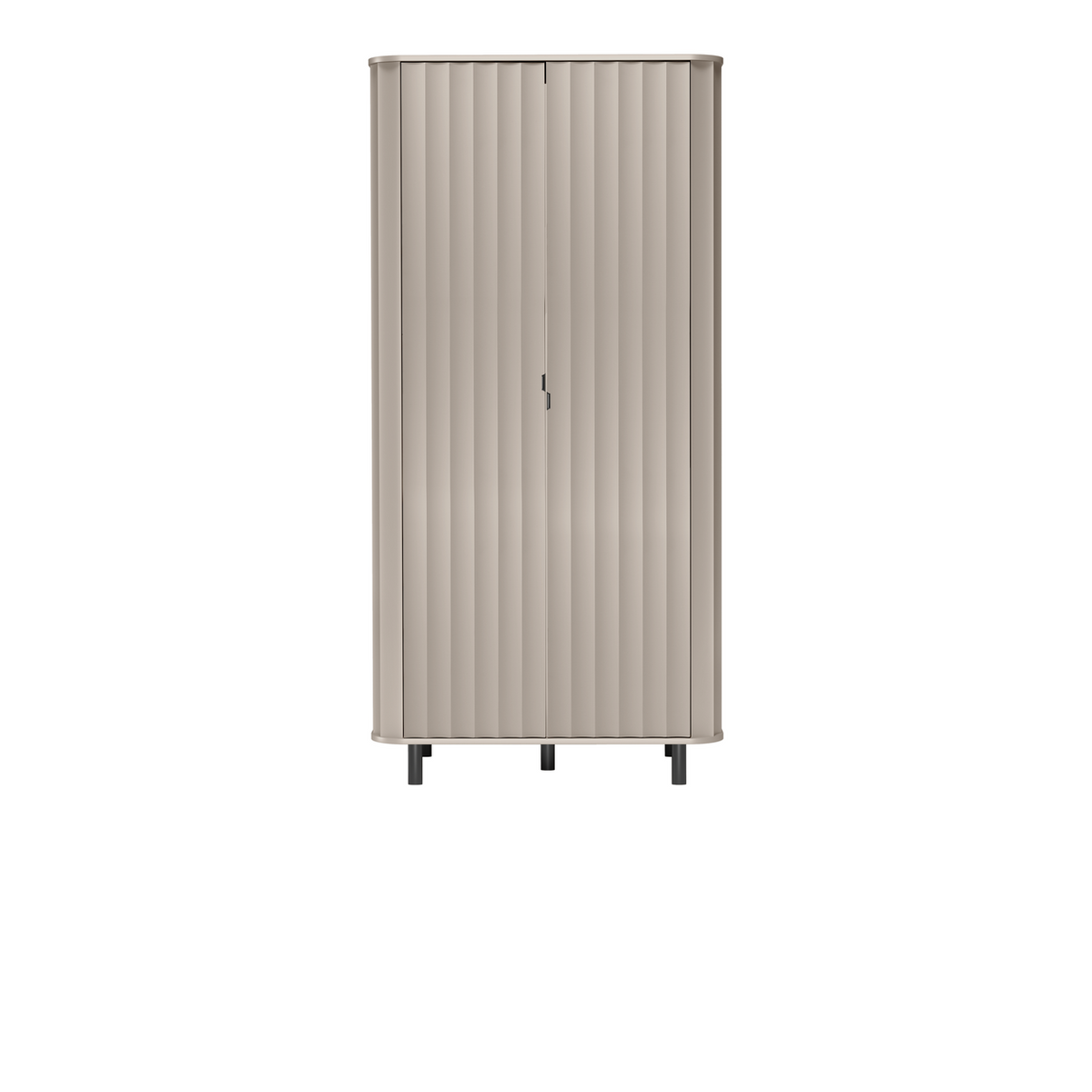 TELUNEO Kleiderschrank 98 cm – Lehmgrau-Dekor – Vorderansicht