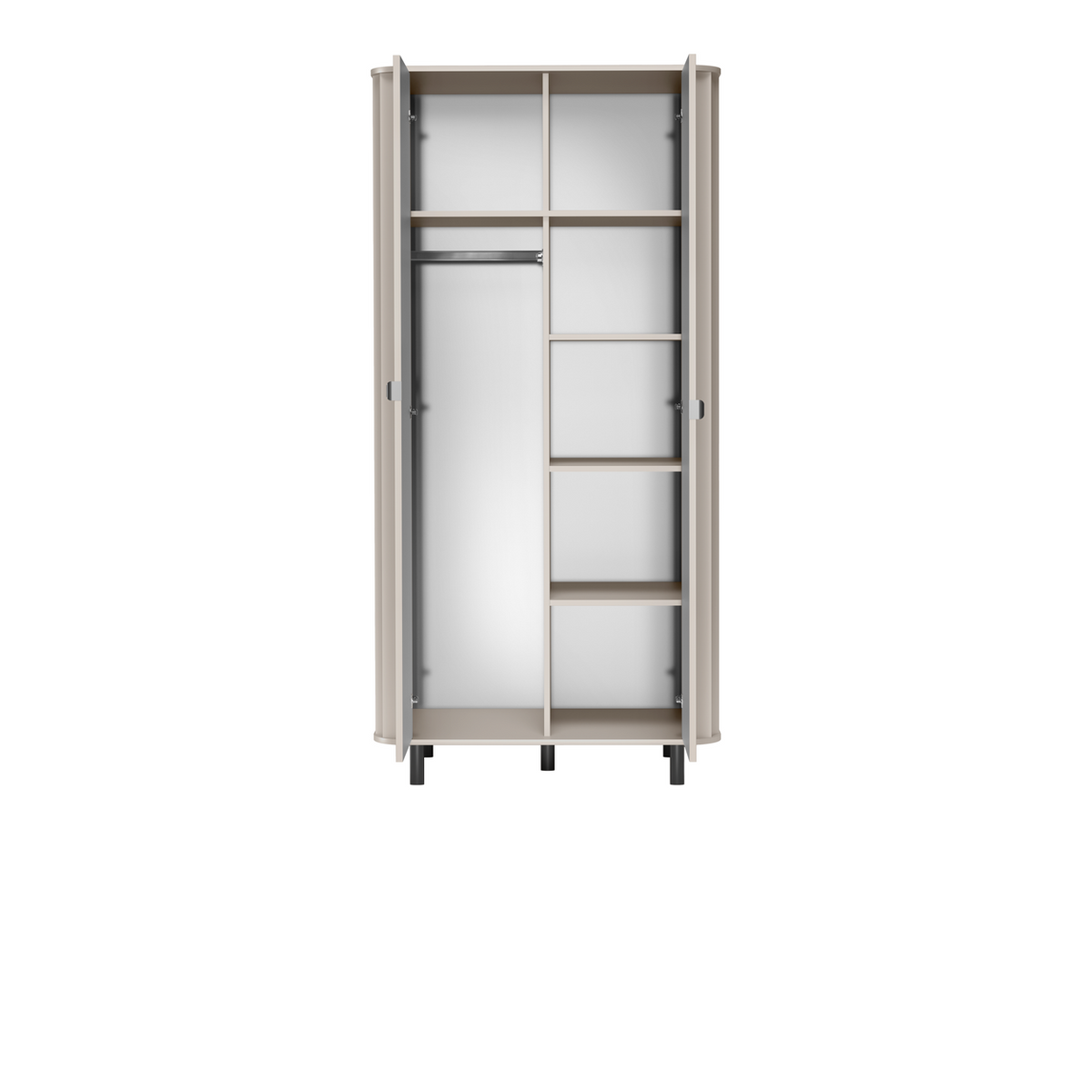 TELUNEO Kleiderschrank 98 cm – Lehmgrau-Dekor – Weitere Ansicht