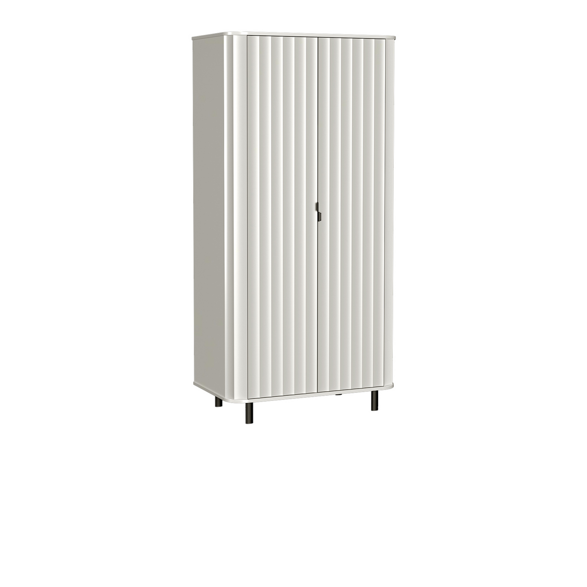 TELUNEO Kleiderschrank 98 cm – Alpinweiß-Dekor – Vorderansicht