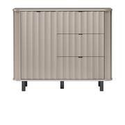 TELUNEO Kommode 111 cm – Lehmgrau-Dekor – Vorderansicht